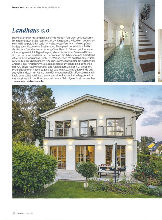 Scan eines Artikels der Zeitschrift bauen, 8/9, August/September 2022 – Haus Niendorf Landhaus 2.0