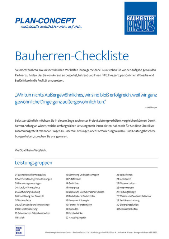 Bauherren-Checkliste